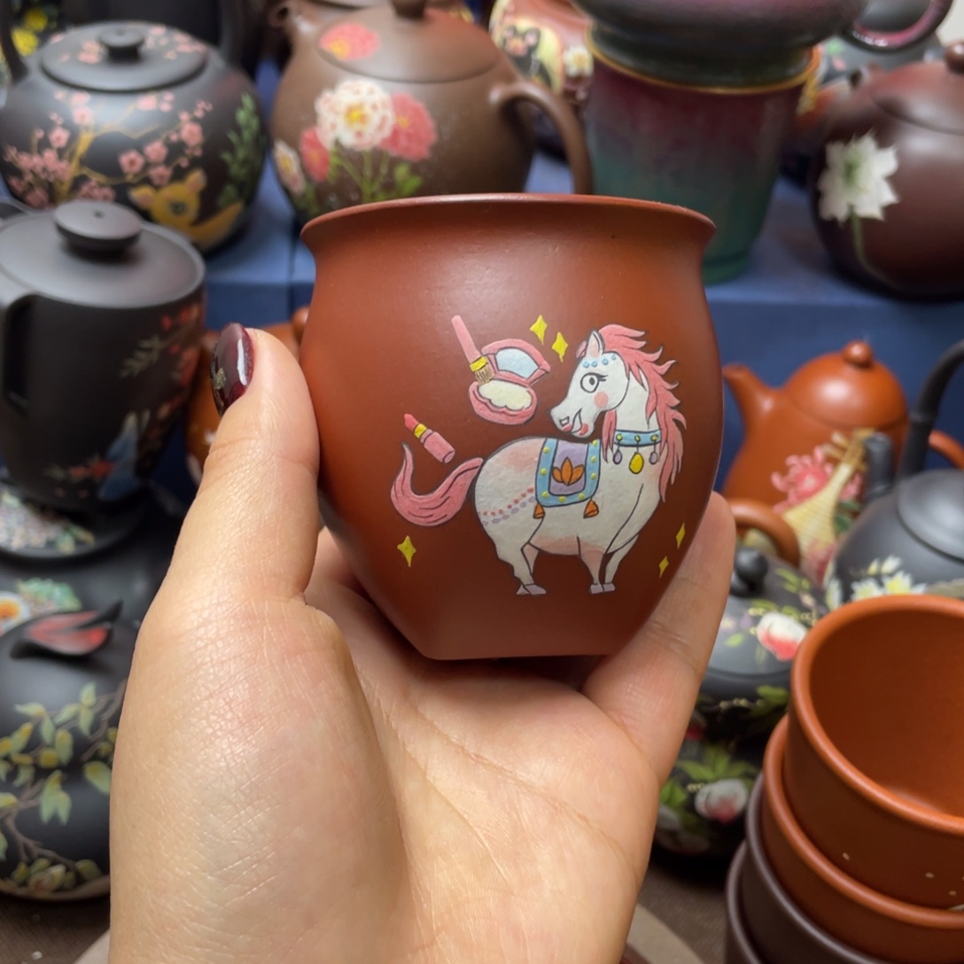 茶杯红泥紫砂主人杯150cc