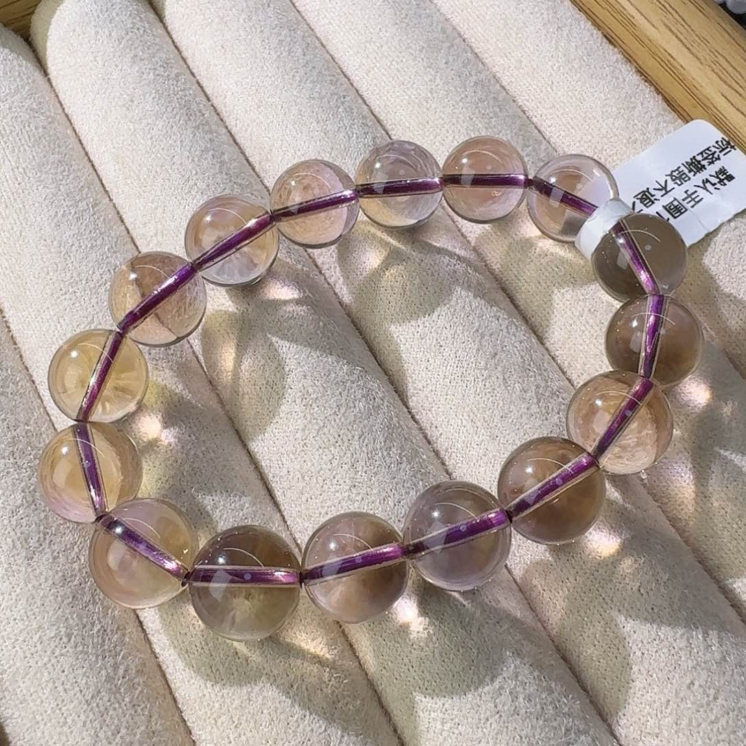 水晶手串未镶嵌巧****.紫黄晶卡11.5