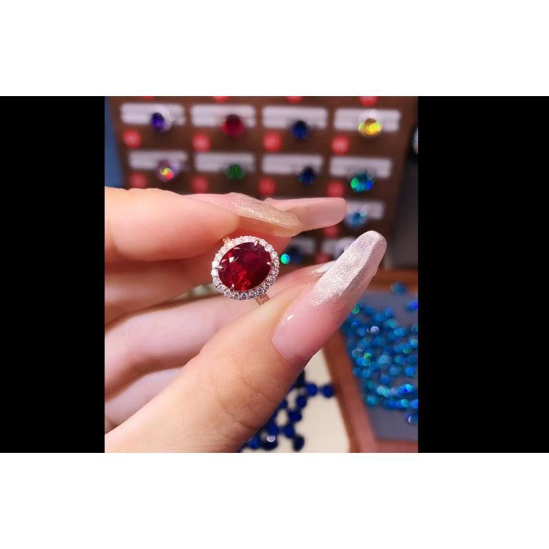 925银戒指  精致镶嵌红宝石戒指01005