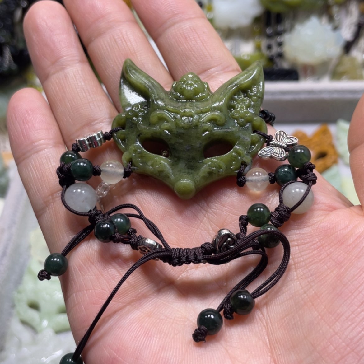 【闪购商品】岫玉颈饰未镶嵌14手牌