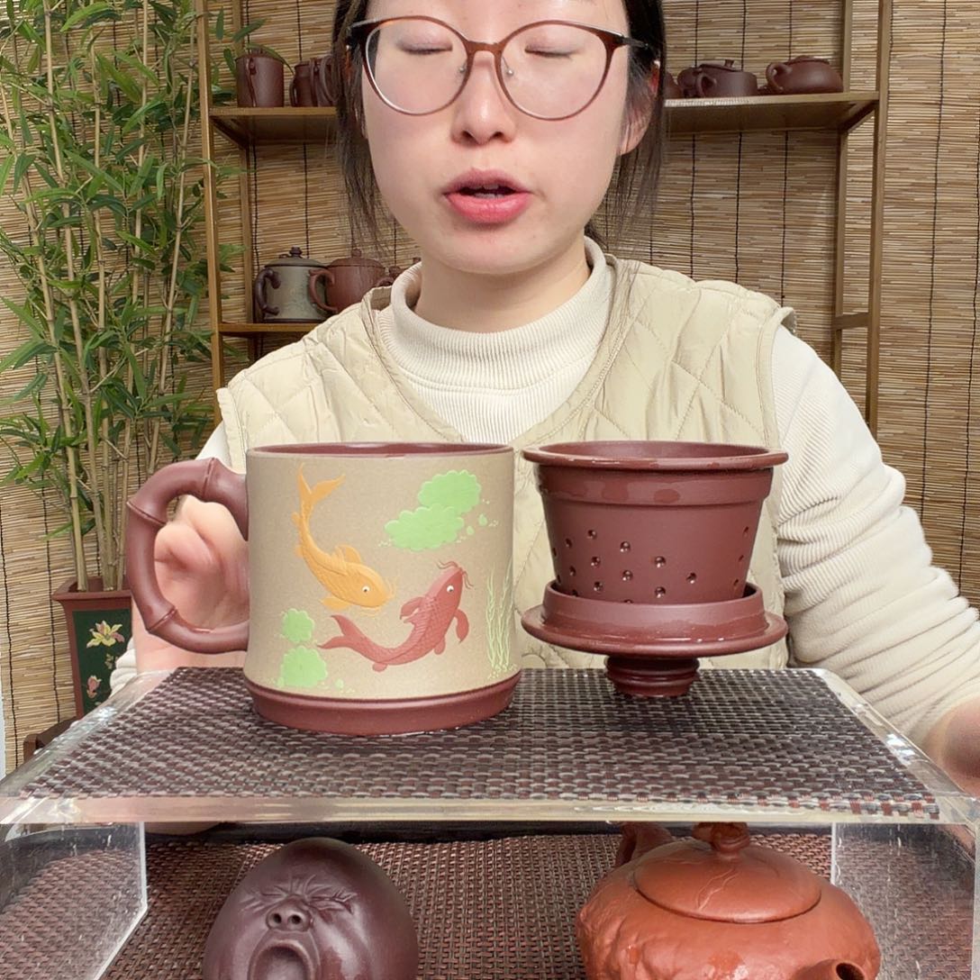 紫砂茶壶原矿粉浆泥绘三件套没礼盒450CC左右