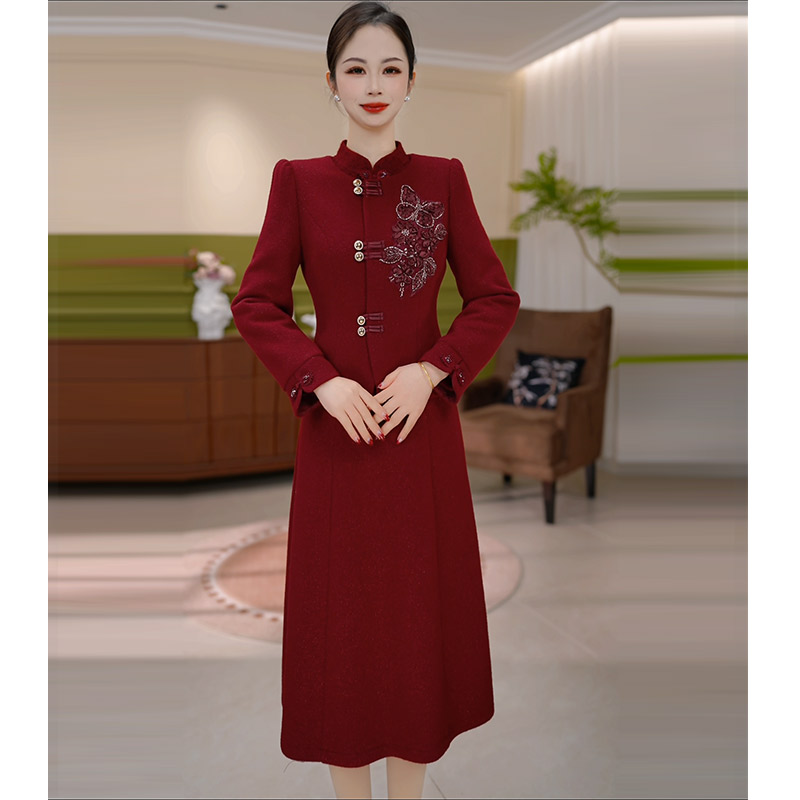 JG-25864新款2025年冬季修身气质优雅两件厚绒连衣裙 M-4XL