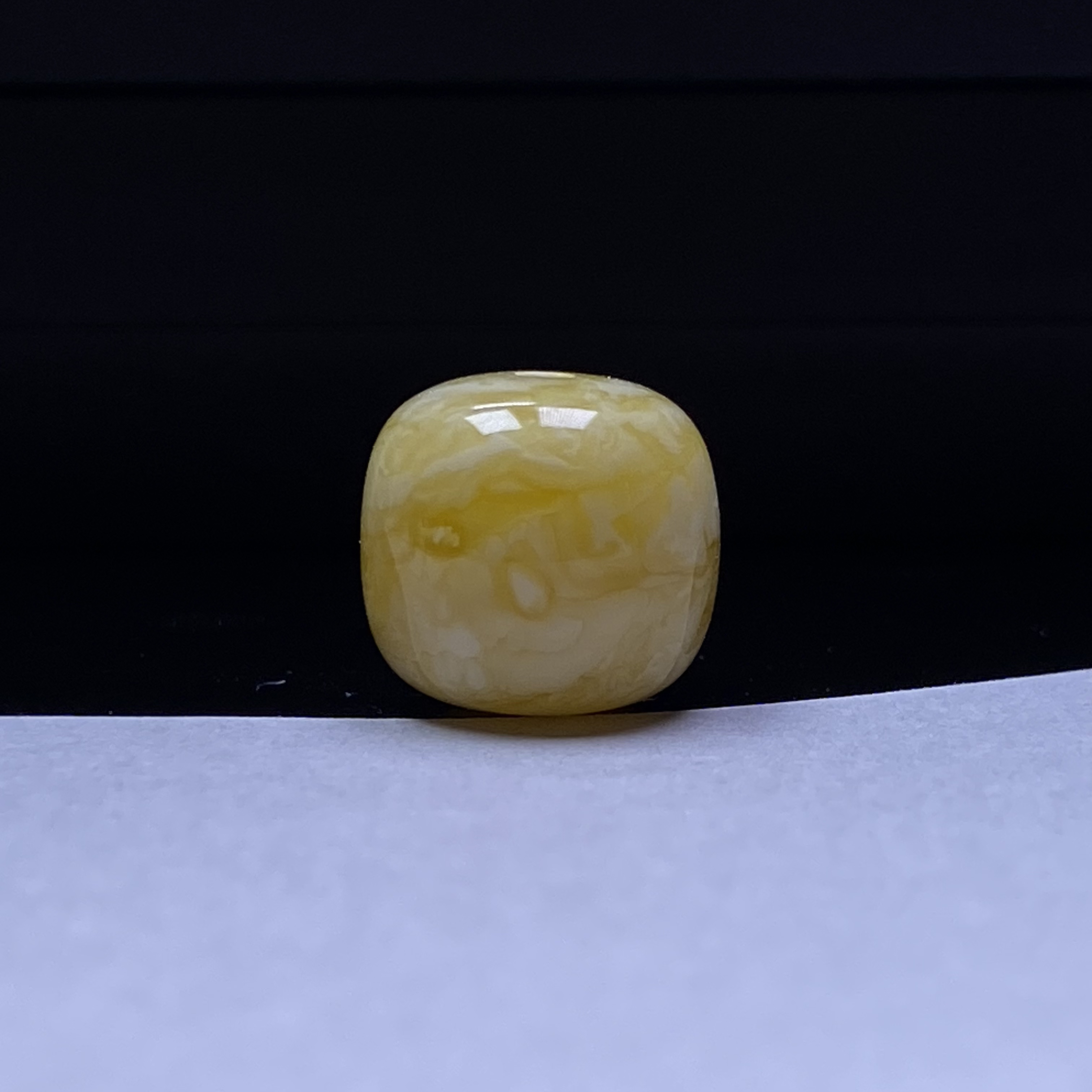 琥珀蜜蜡金瓷白花虎皮精品老型单珠配饰12.4mm