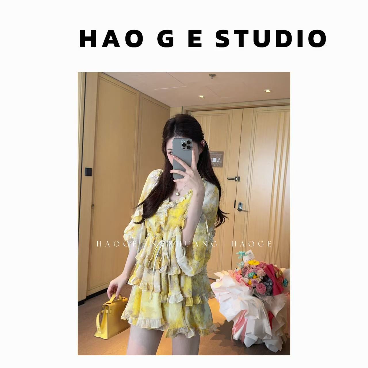 初·Chu●晚香玉HGX5LYQ1560A连衣裙预碎花夏季甜美设计感时尚款