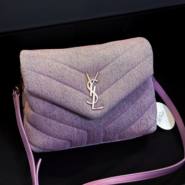 95新 YSL/圣罗兰 夏七中古/ysl丹宁紫金云朵单肩包