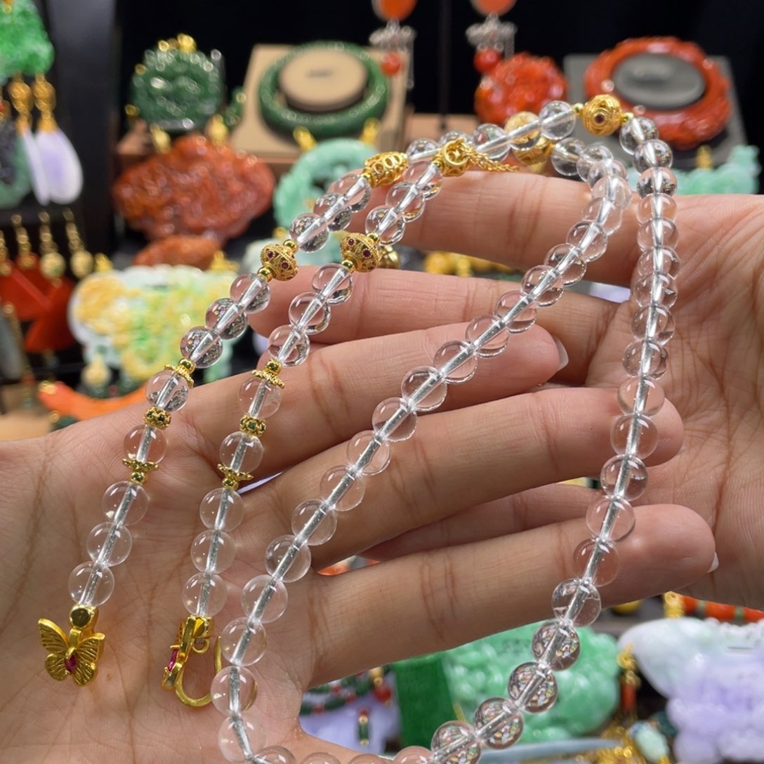 翡翠颈饰未镶嵌代编织