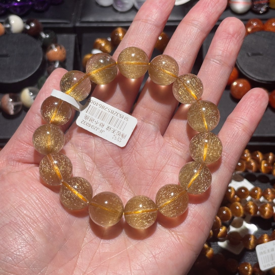 "***"未镶嵌水晶手链金发晶13.5mm