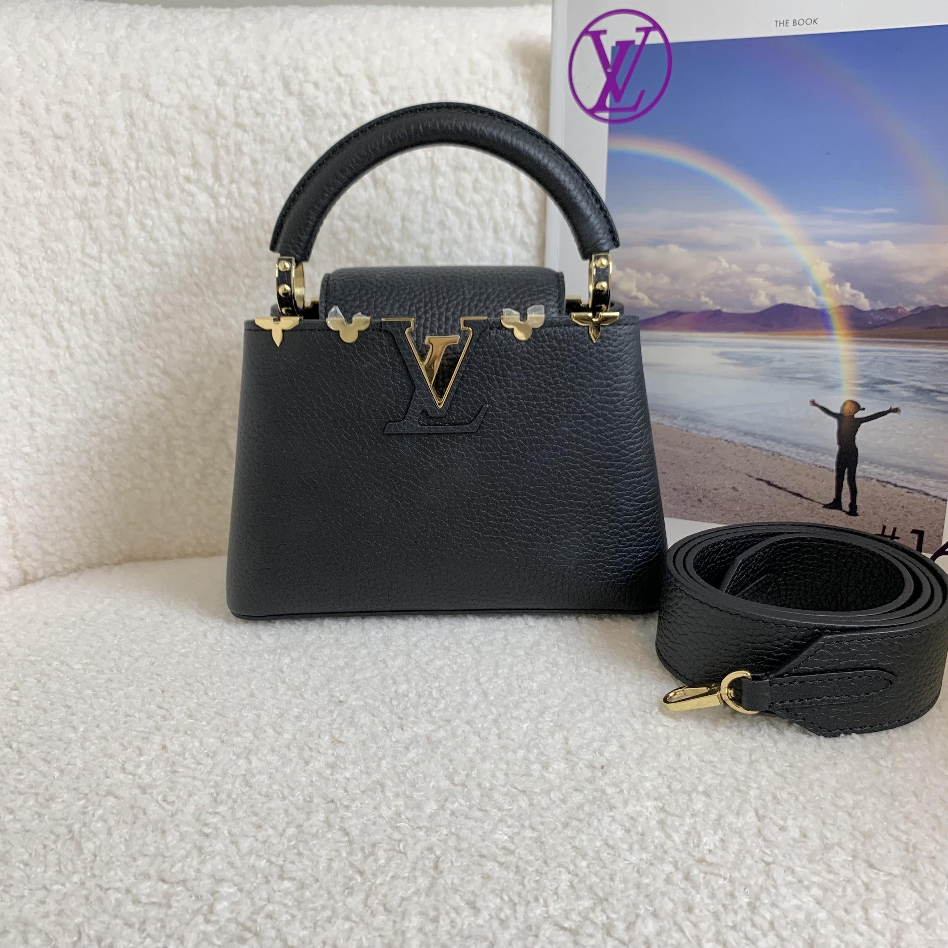 99新 LouisVuitton/路易威登 壹臻/黑金mini capucines 92048479