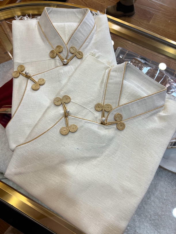 （德戛纳）金色包边布热衬衫