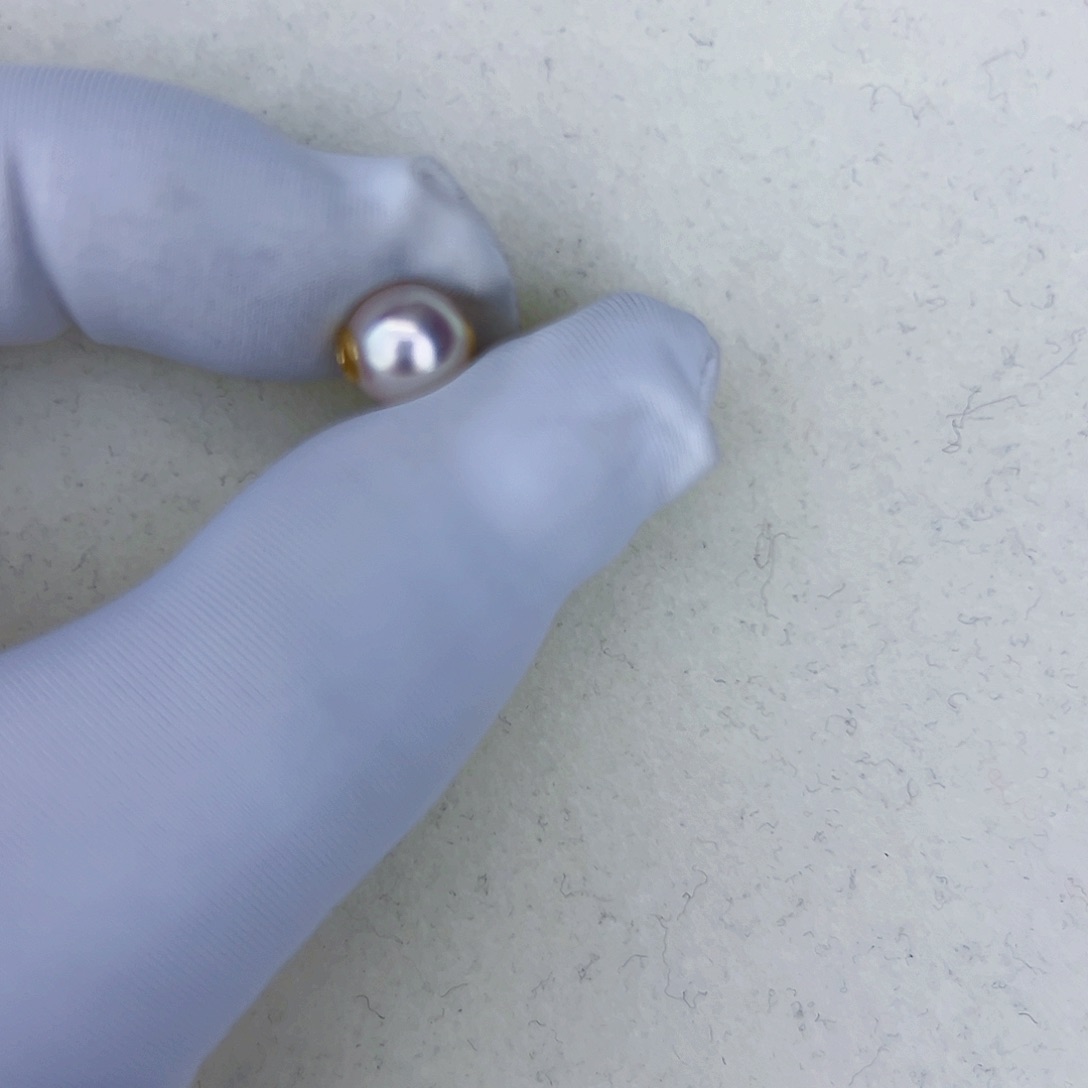 海水珍珠海水akoya路路通吊坠7-8mm18K金镶嵌