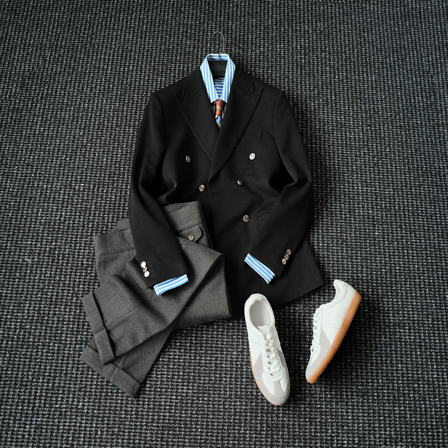 CssuGent那不勒斯皇后高定布雷泽西服男绅装双排扣商务宴会西装潮