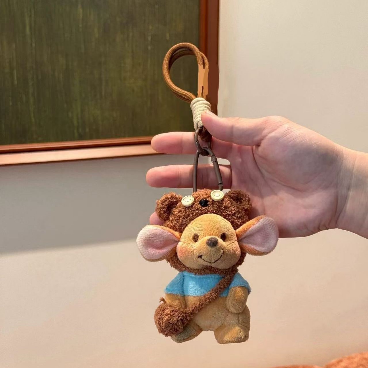 袋鼠小豆毛绒公仔包包挂件汽车钥匙扣送女友闺蜜生日礼物小豆玩偶