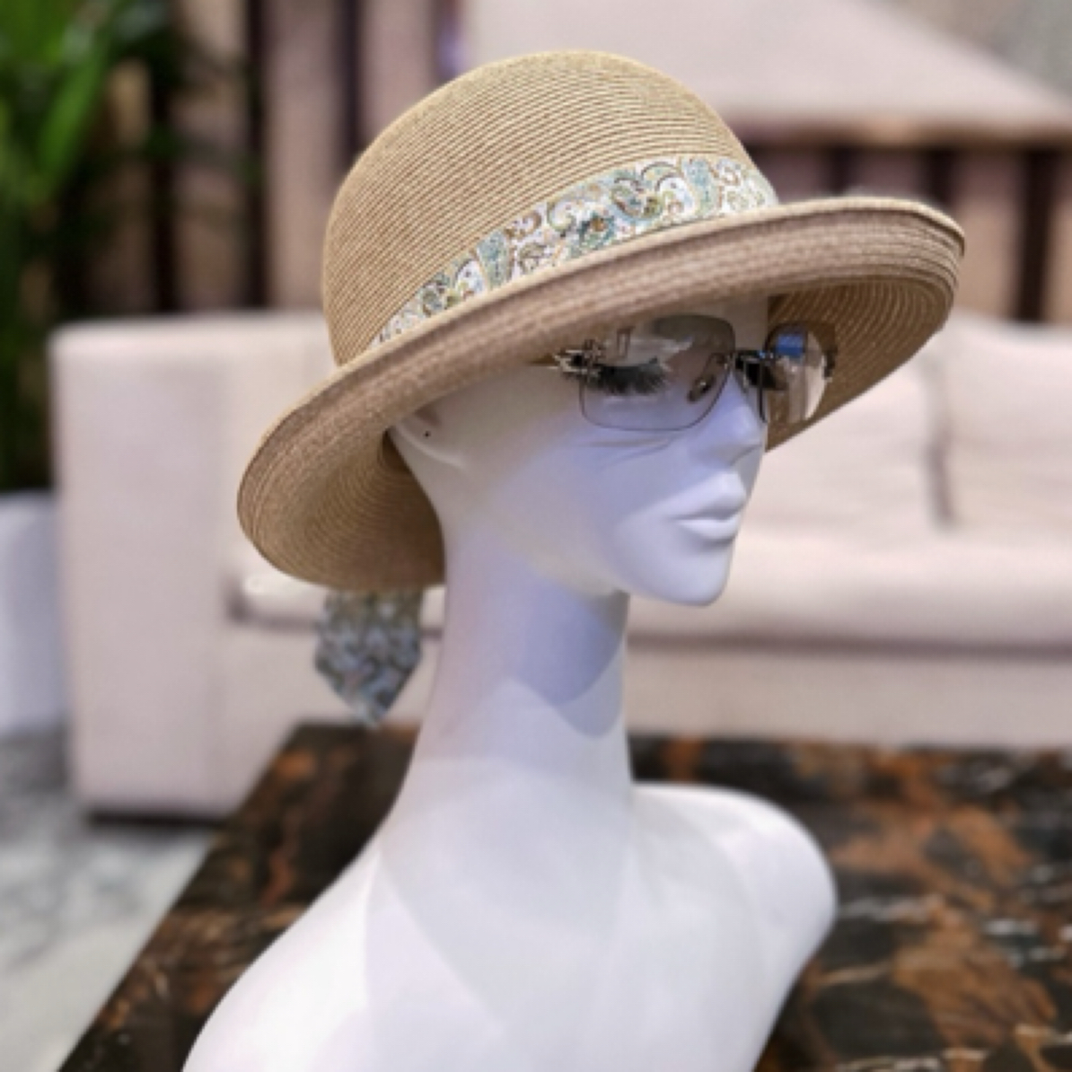 【Viola薇欧拉】新款小清新设计师款印花显脸小日系ins防风草帽