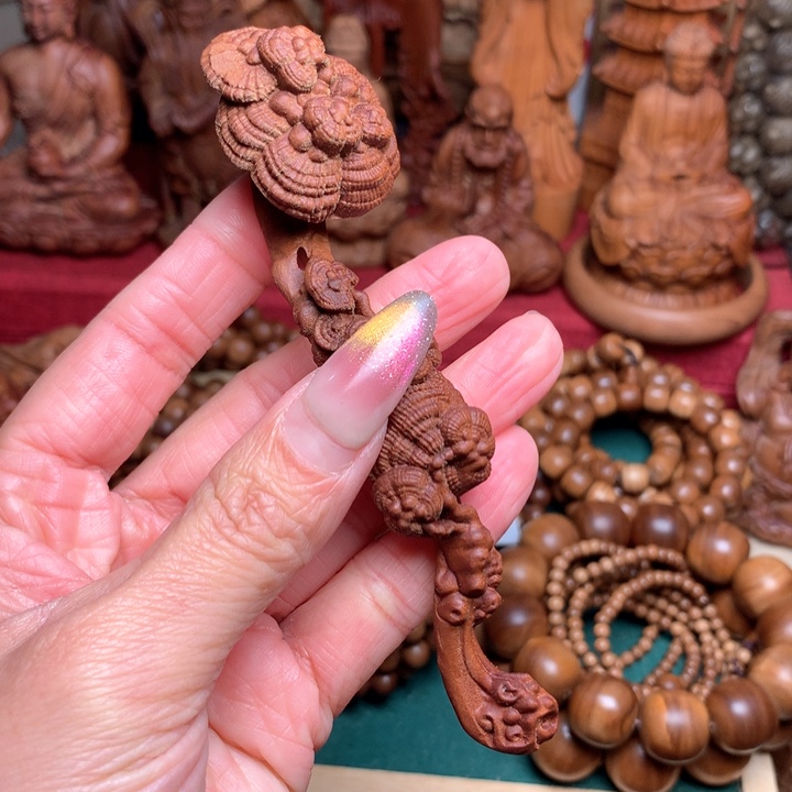 檀香木其他老山檀手把件奶香