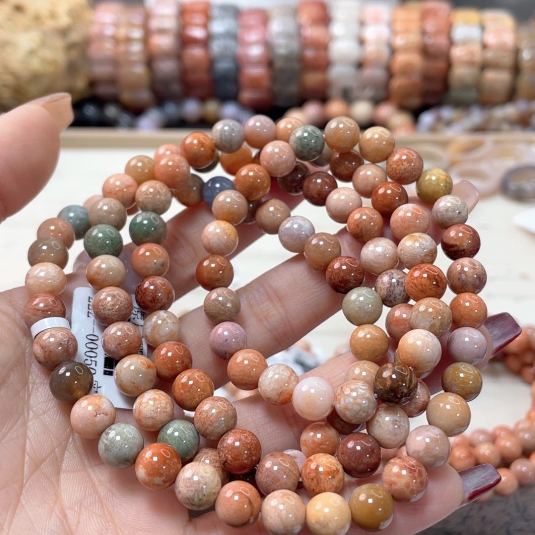 硅化珊瑚（珊瑚玉）手链未镶嵌N****集731