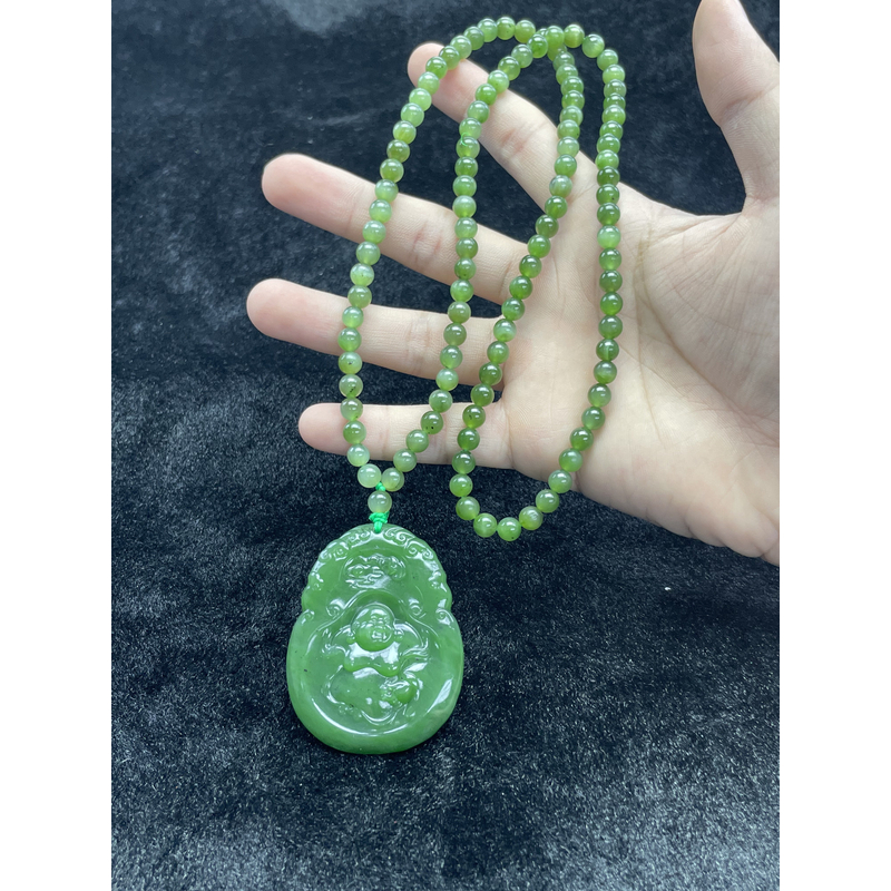 【小耿珠宝】和田玉碧玉侧脸佛（多样性发其一）