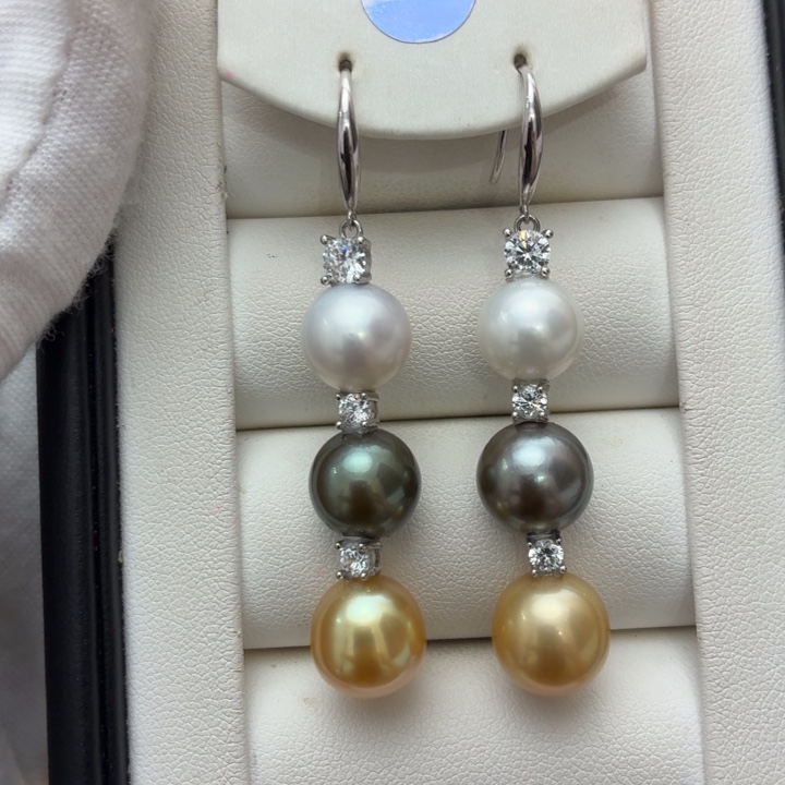 耳饰海水珍珠银S925镶嵌