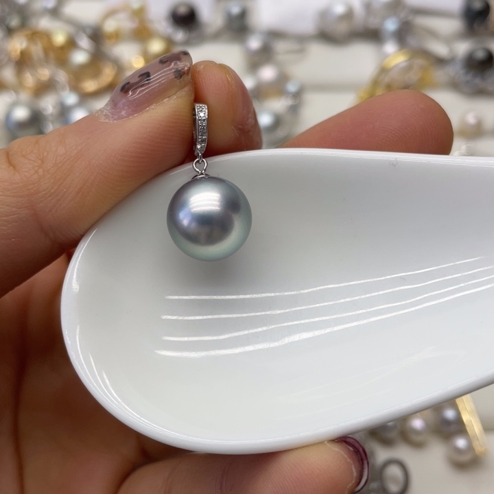 海水珍珠吊坠(不含链)18K金镶嵌