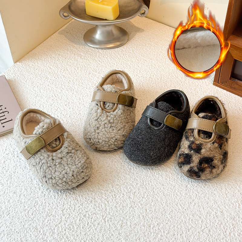 2025冬季新款女童时尚加绒保暖博肯鞋舒适软底毛毛棉鞋 2005 PYQZ