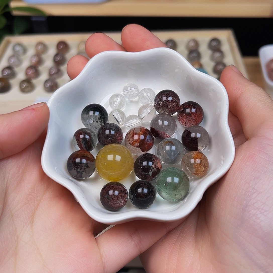 烟晶手链未镶嵌打孔不退换