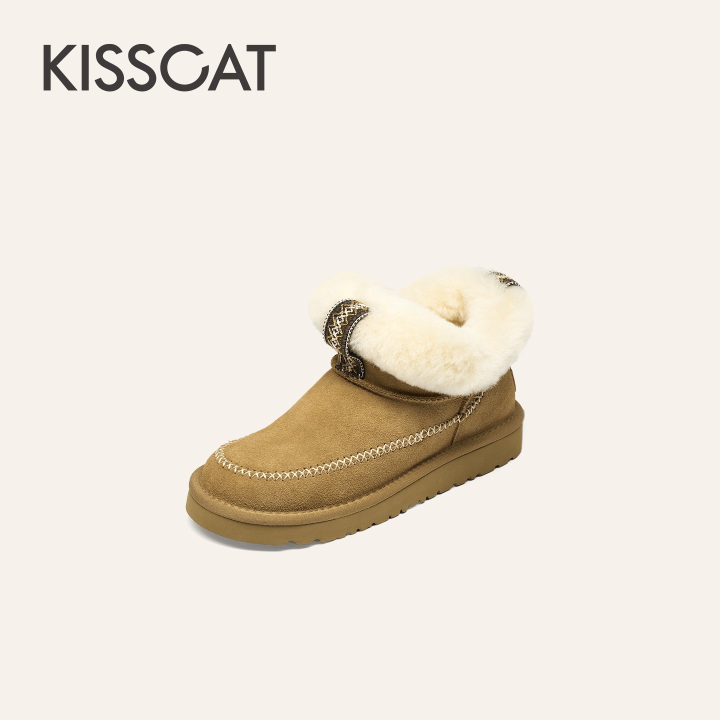 【商场同款】接吻猫25冬【绵羊窝】运动休闲百搭时尚雪地靴KA65794-50