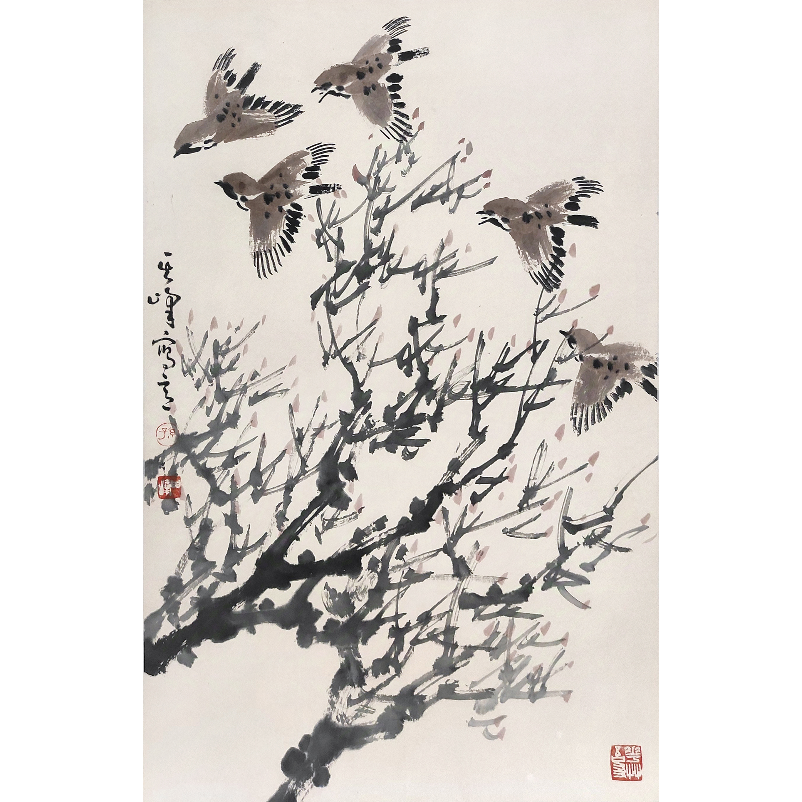 LOT2 孙其峰【花鸟】70*45cm 约2.8平尺 镜片