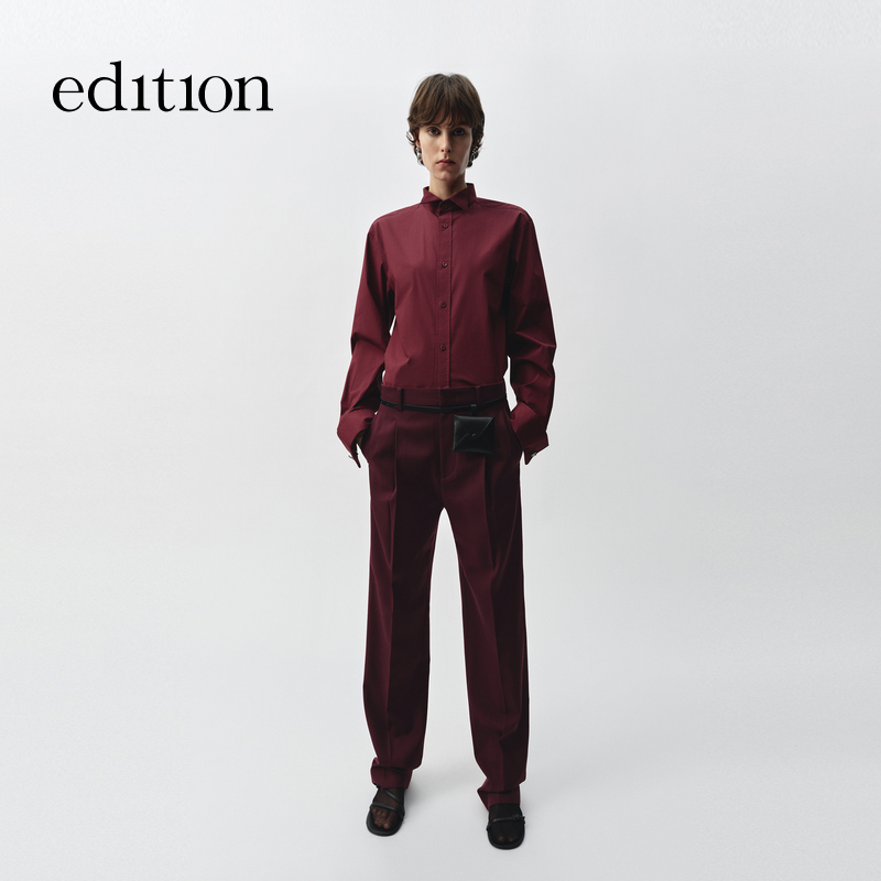 【精英衣橱系列】edition2025新款绵羊毛直筒西裤#EBE1PAT038