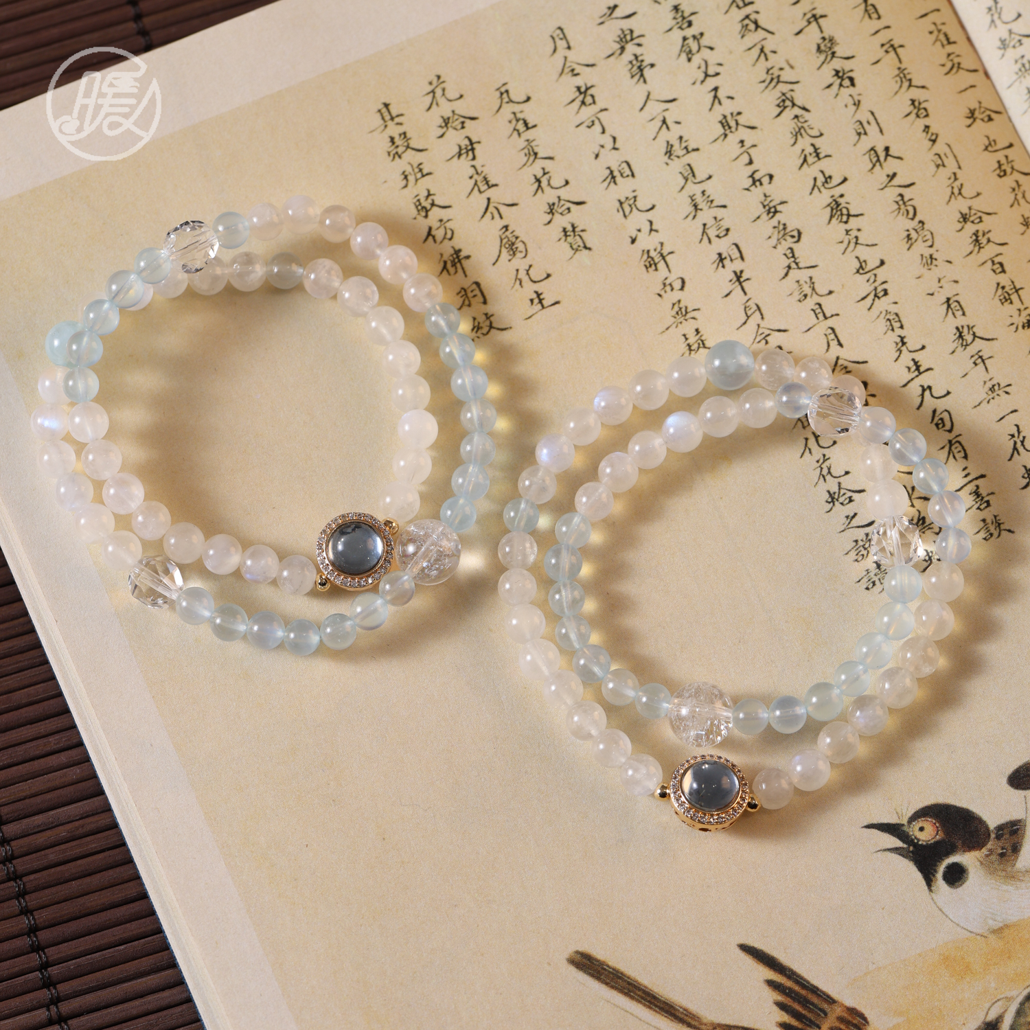 双圈长石手串6mm搭配圆形配饰手链D2836多样性发一