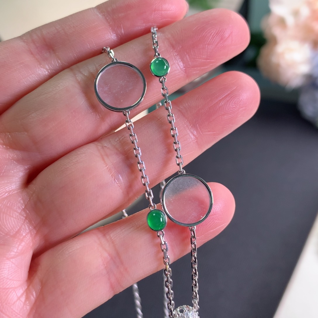 翡翠颈饰18K金镶嵌套链