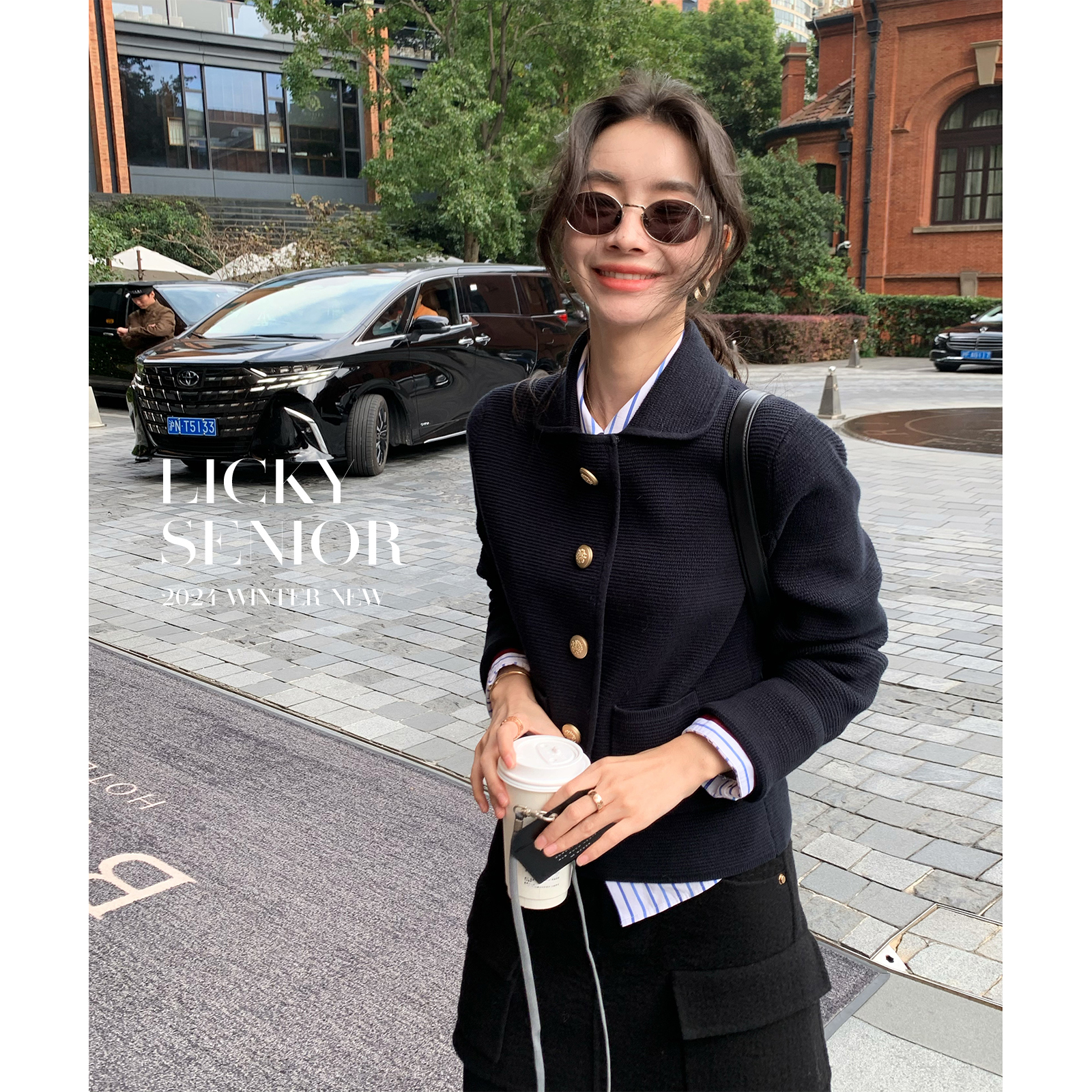 LICKYSENIOR 怒推 职场queen 针织外套复古通勤女新款小香风上衣