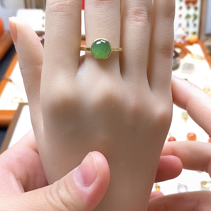 和田玉戒指银S925镶嵌