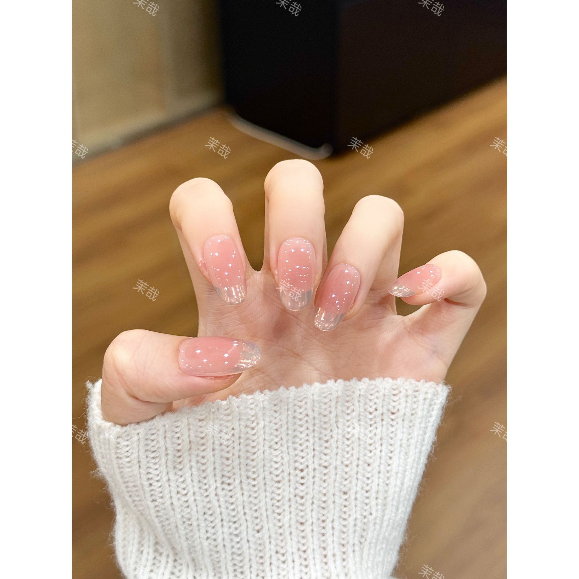 茉哉I【落日橘】纯手工定制美甲拆卸穿戴甲A5281