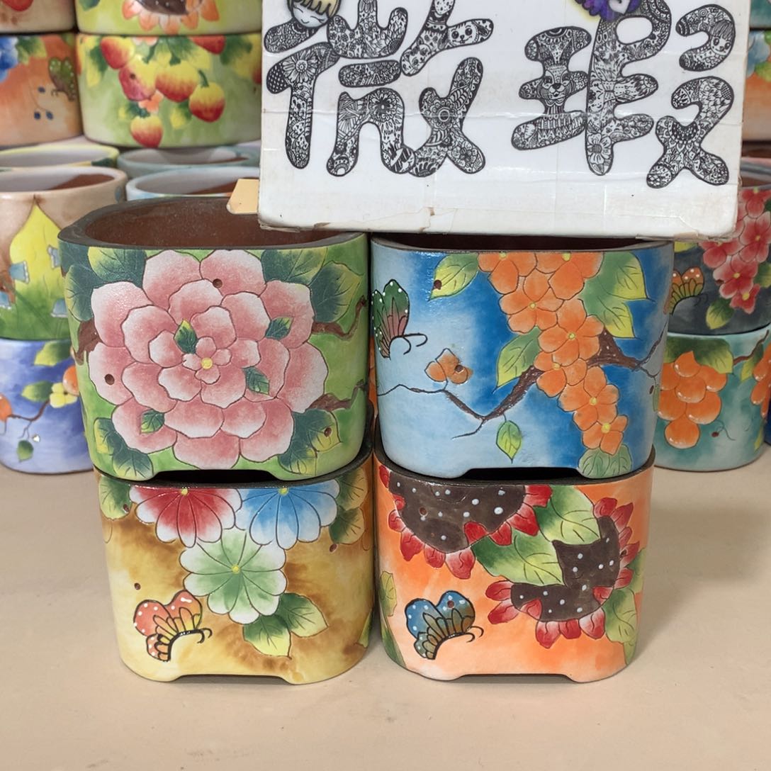 瑕疵花盆，手绘花盆