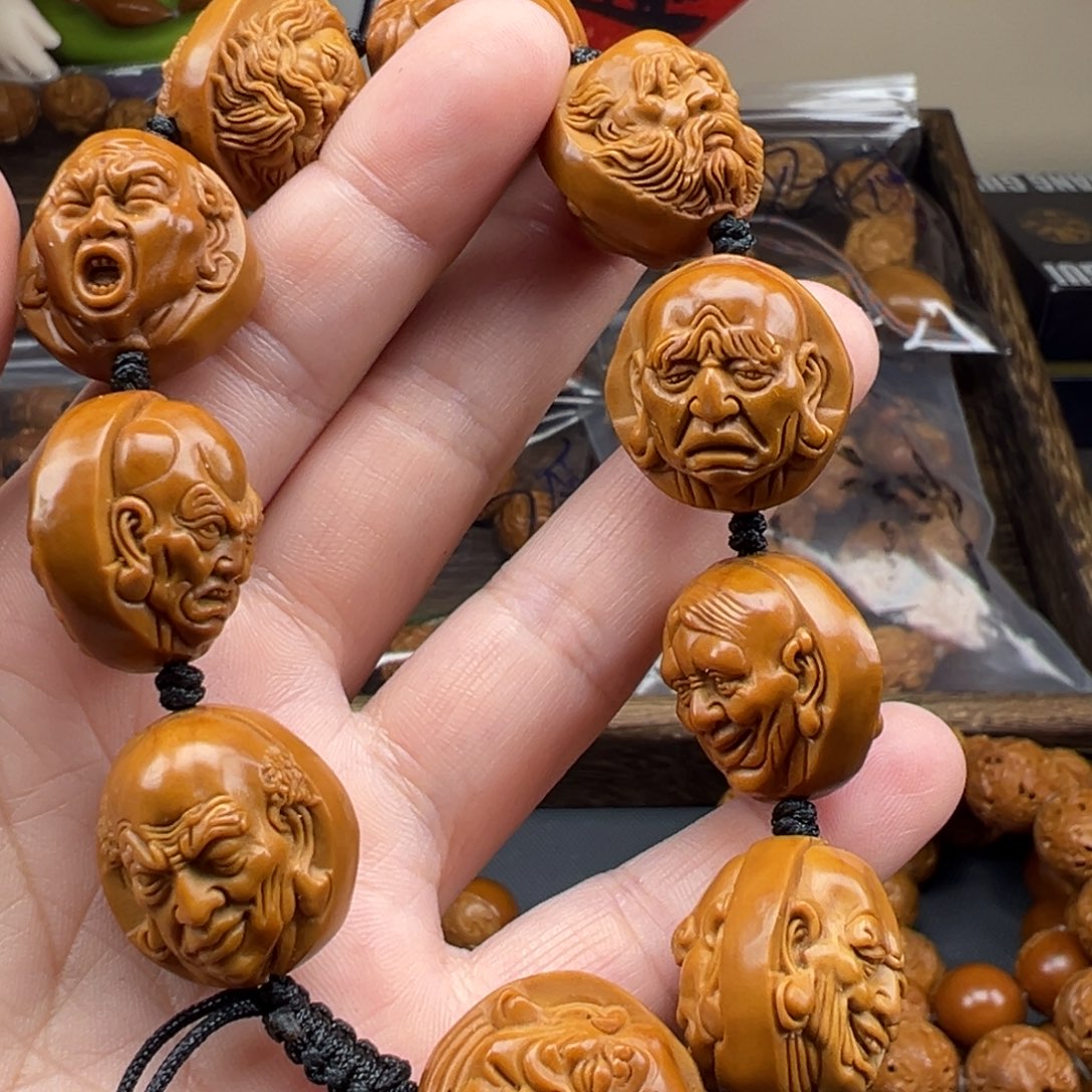 橄榄核手串/手链硬币核浮雕罗汉