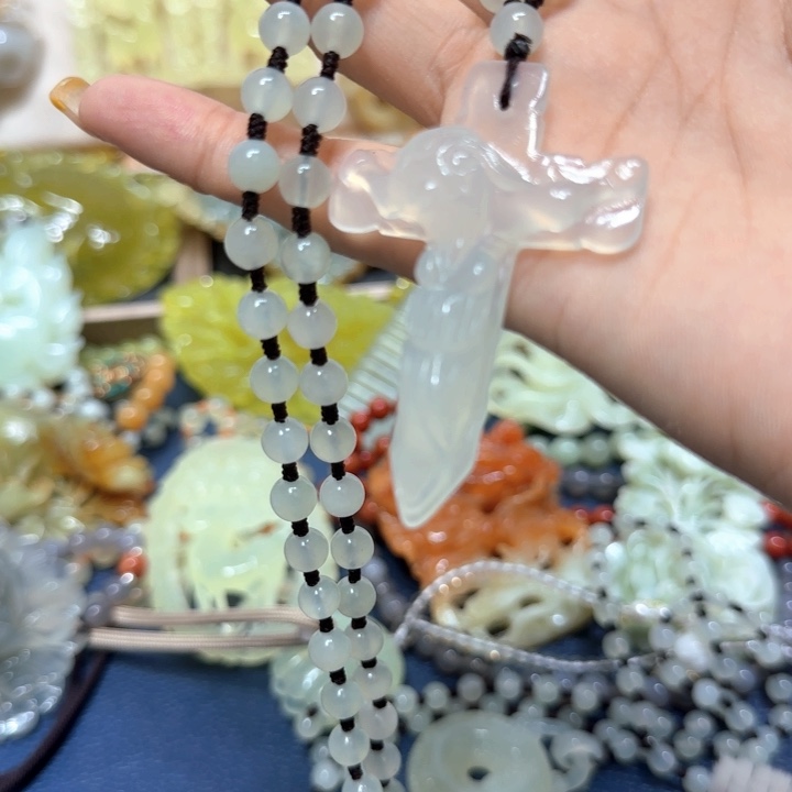 未镶嵌蛇纹石玉木梳