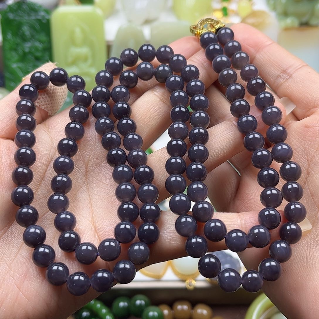 和田玉吊坠项链108颗卡8未镶嵌