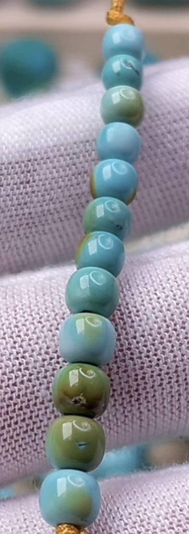 原矿保真绿松石老型套装5.2mm*4.4mm/1.7g