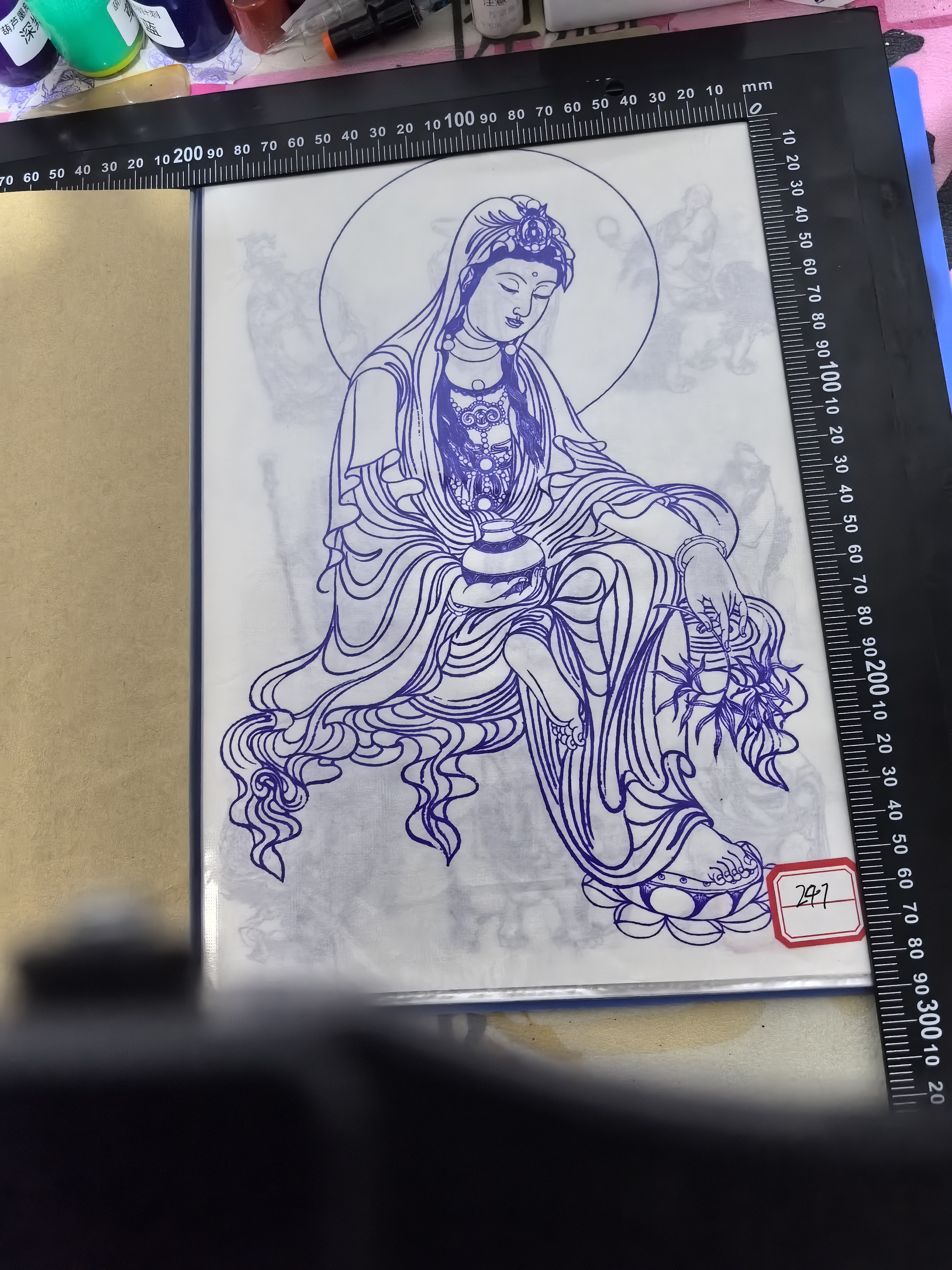 葫芦水转印观音系列，带5毫升转印油，新手起稿用的，量力而行