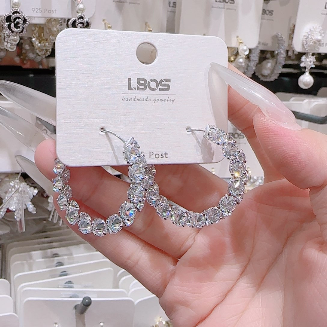 锆石铜合金925银耳环