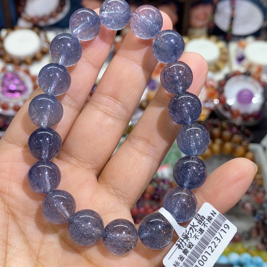 手串未镶嵌水晶钢丝蓝12➕