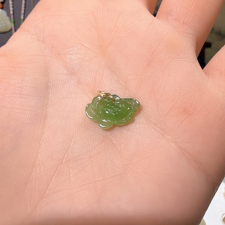 和田玉颈饰18K金镶嵌