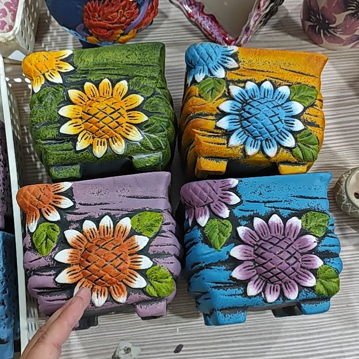 红陶吸水透气的白陶花盆凑满12发货