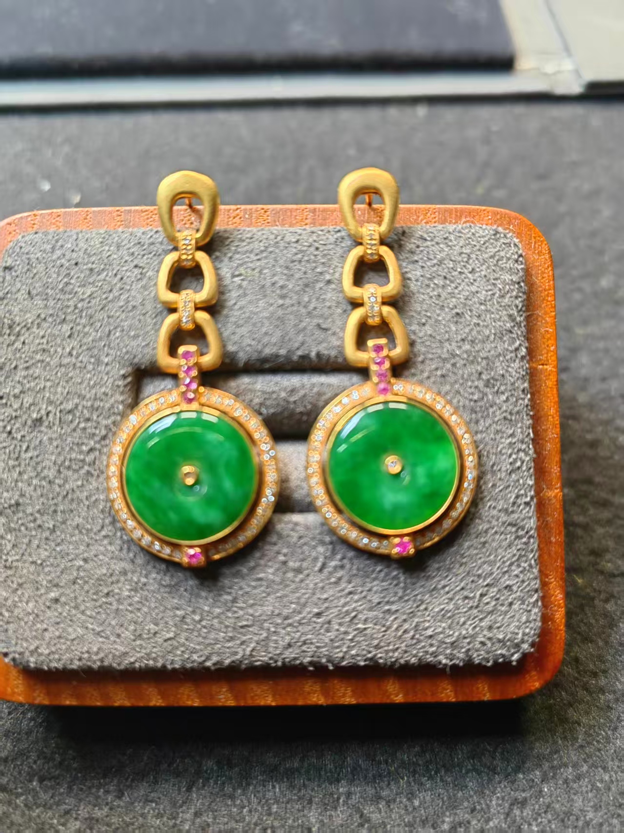 耳钉国潮风原创设计配饰时尚满绿