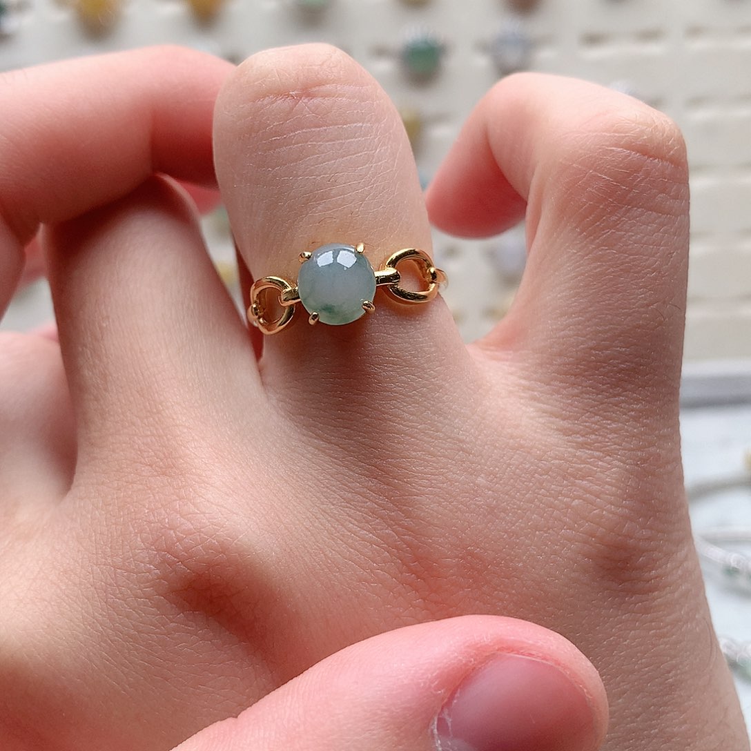 翡翠戒指银S925镶嵌0053