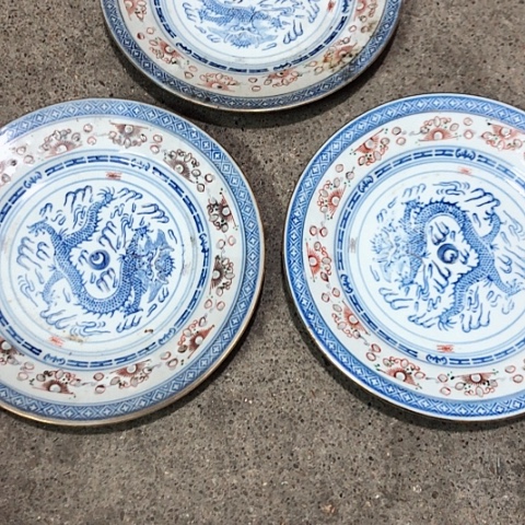 杯d****p景德镇青花玲珑盘子22.5公分