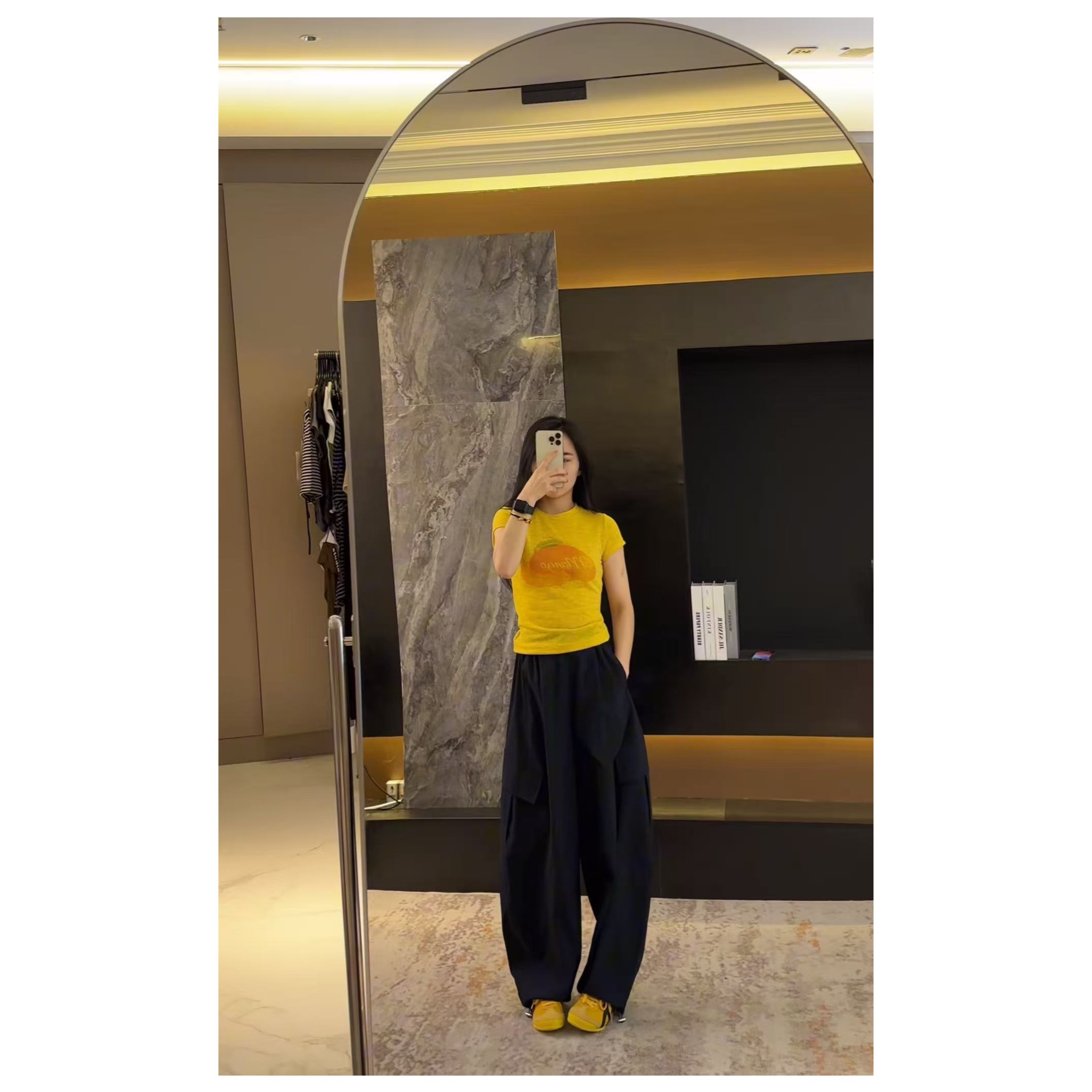 【美式弯刀】松紧高腰显瘦弯刀工装阔腿裤