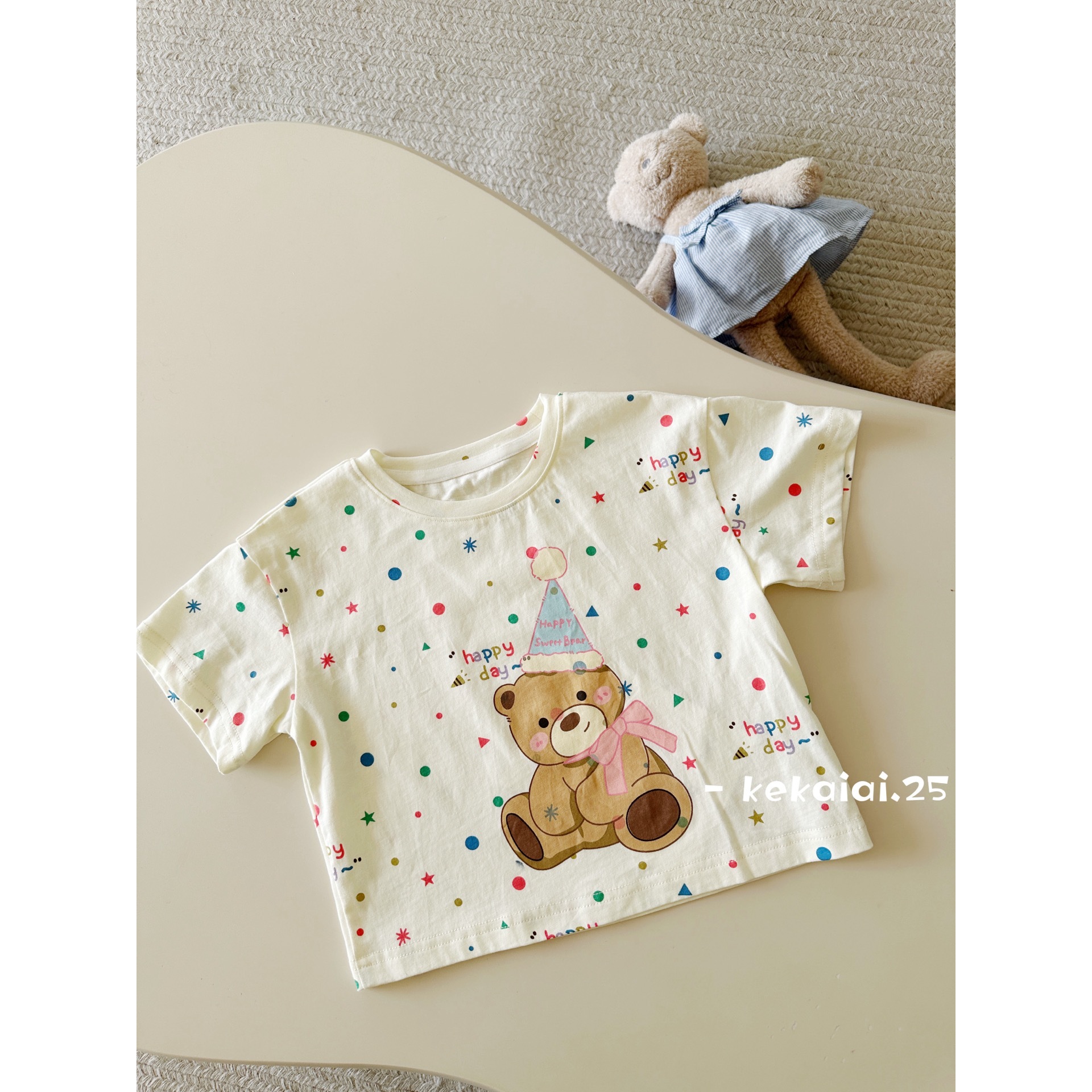 AC315~KKAA·25夏~生日小熊满印T恤68118