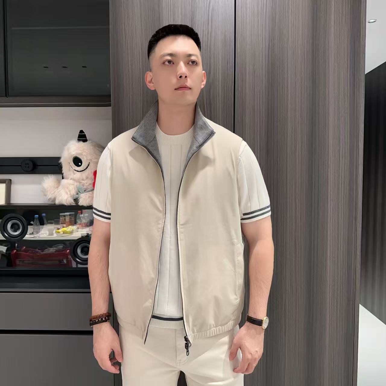 【L*P嵿奢双面穿马甲】25秋季男士高端老钱简约双面穿马甲