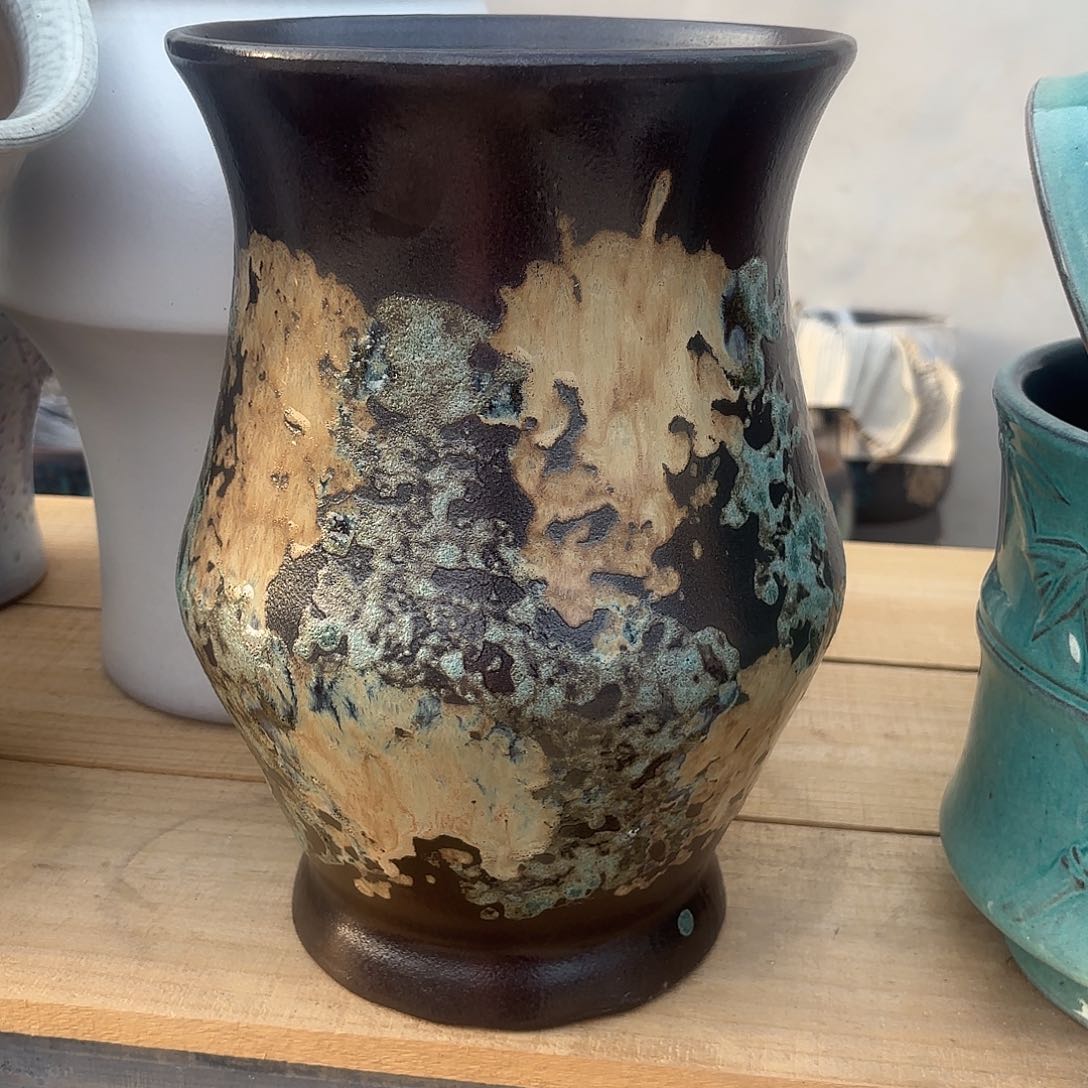 紫砂花盆油画口径20高度30新款送