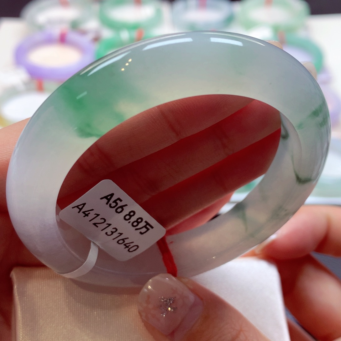 翡翠手镯未镶嵌12正圈77（小六品质）